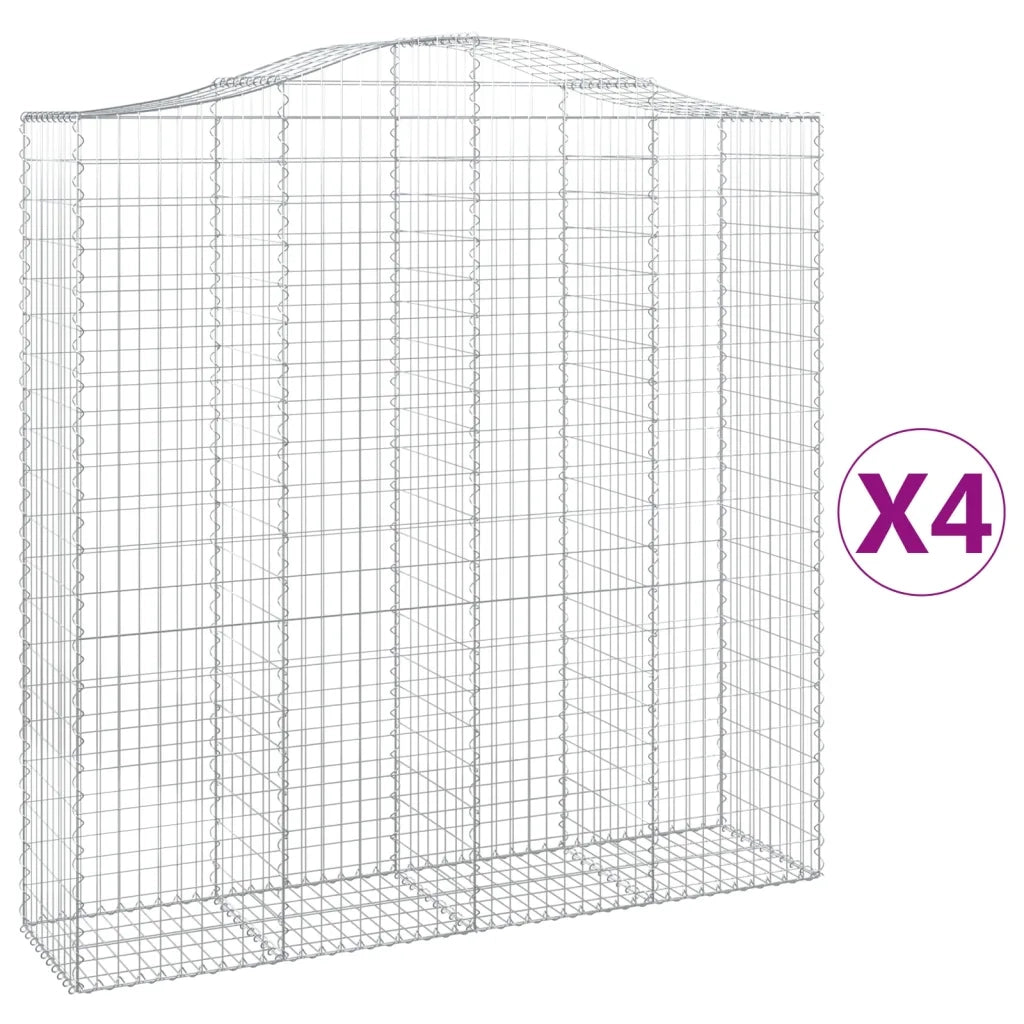 Cesti Gabbioni ad Arco 4 pz 200x50x200/220 cm Ferro Zincato 3145747