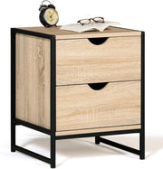 Set di 2 comodini Detroit con 2 cassetti Design Industriale