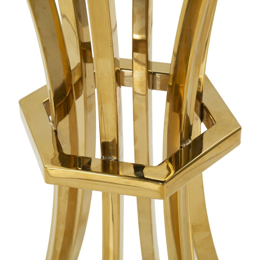 Tavolo VKH880, Oro, Vetro, 40x40x81 cm