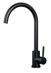 Miscelatore Lavello Canna a Ponte Girevole Acciaio Inox 304 Nero Opaco – Cartuccia Ø35 mm