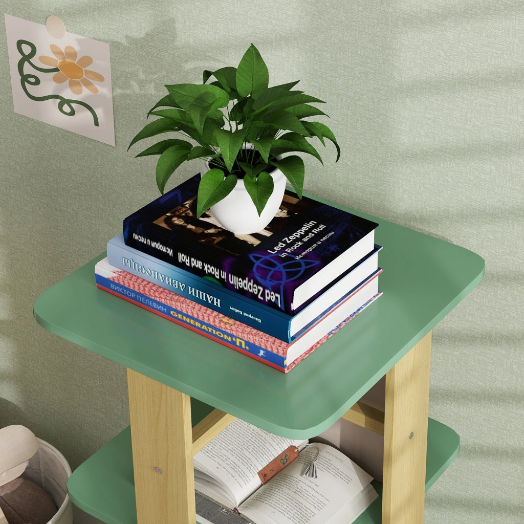 Libreria bambini con rotelle 3 ripiani ¨C Xylo ¨C legno verde per cameretta