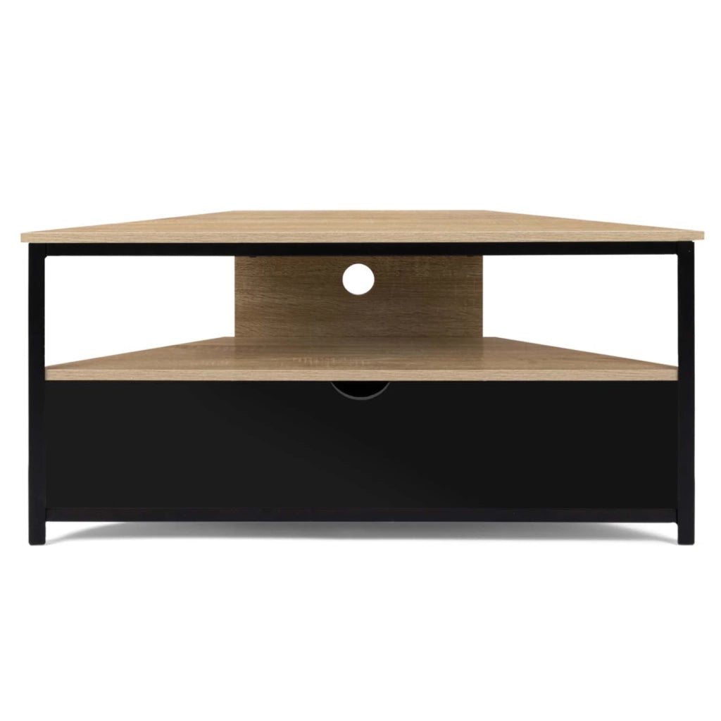 IDMarket - Mobile TV angolare BOSTON 100 cm con mobile industriale nero