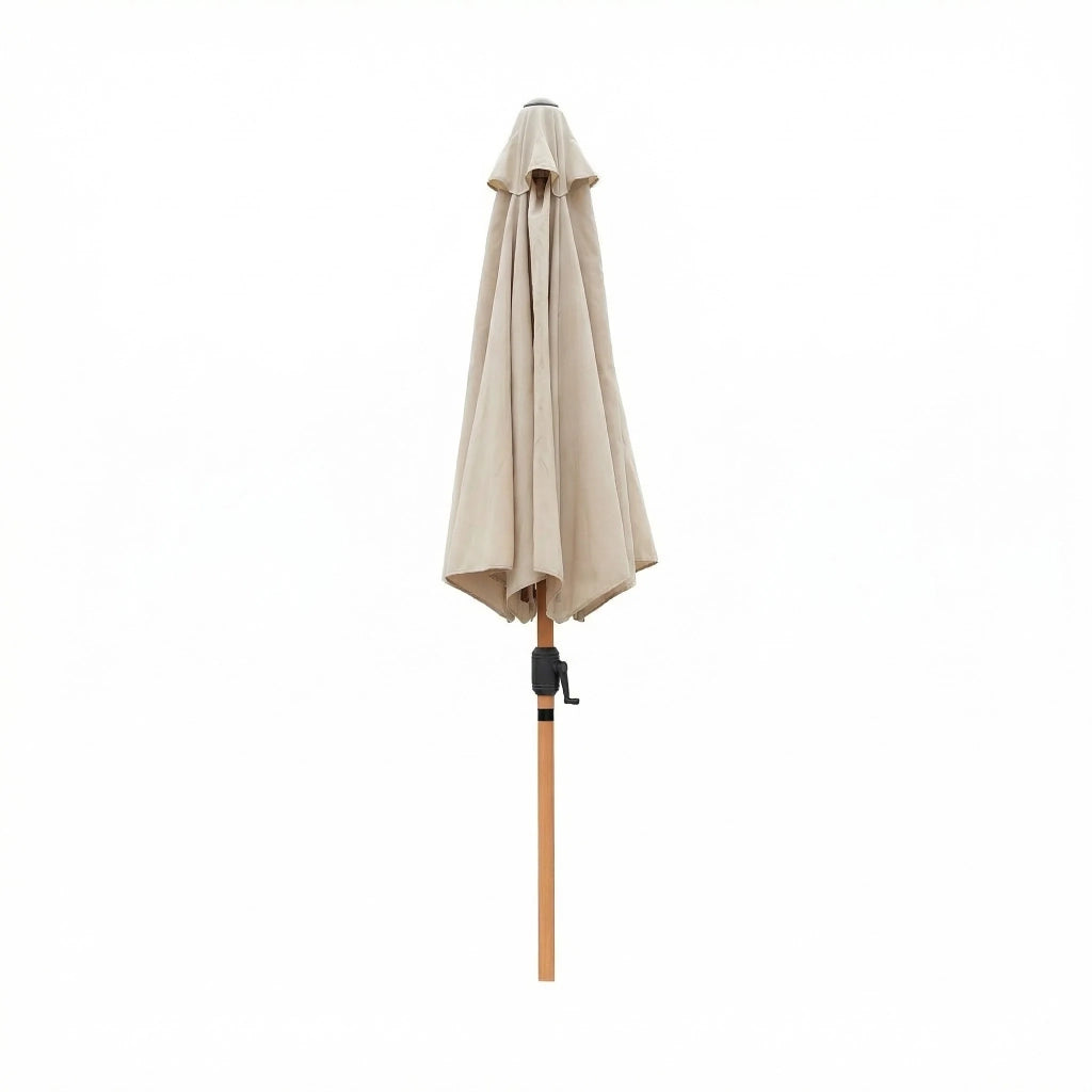 Ombrellone tondo da giardino Siro (Ø300 cm), acciaio e poliestere, palo diam. 38 mm, apertura antivento, con manovella, senza base