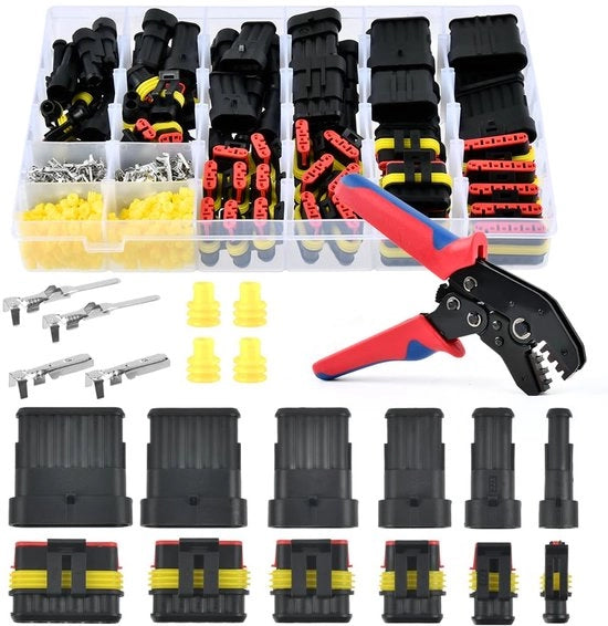 Connettore auto elettrico impermeabile - set di connessioni per auto con morsetto retrattile - set di connessioni per auto per motocicletta, barca, camion - connettore auto a 1/2/3/4/5/6 poli - connettore elettrico per auto