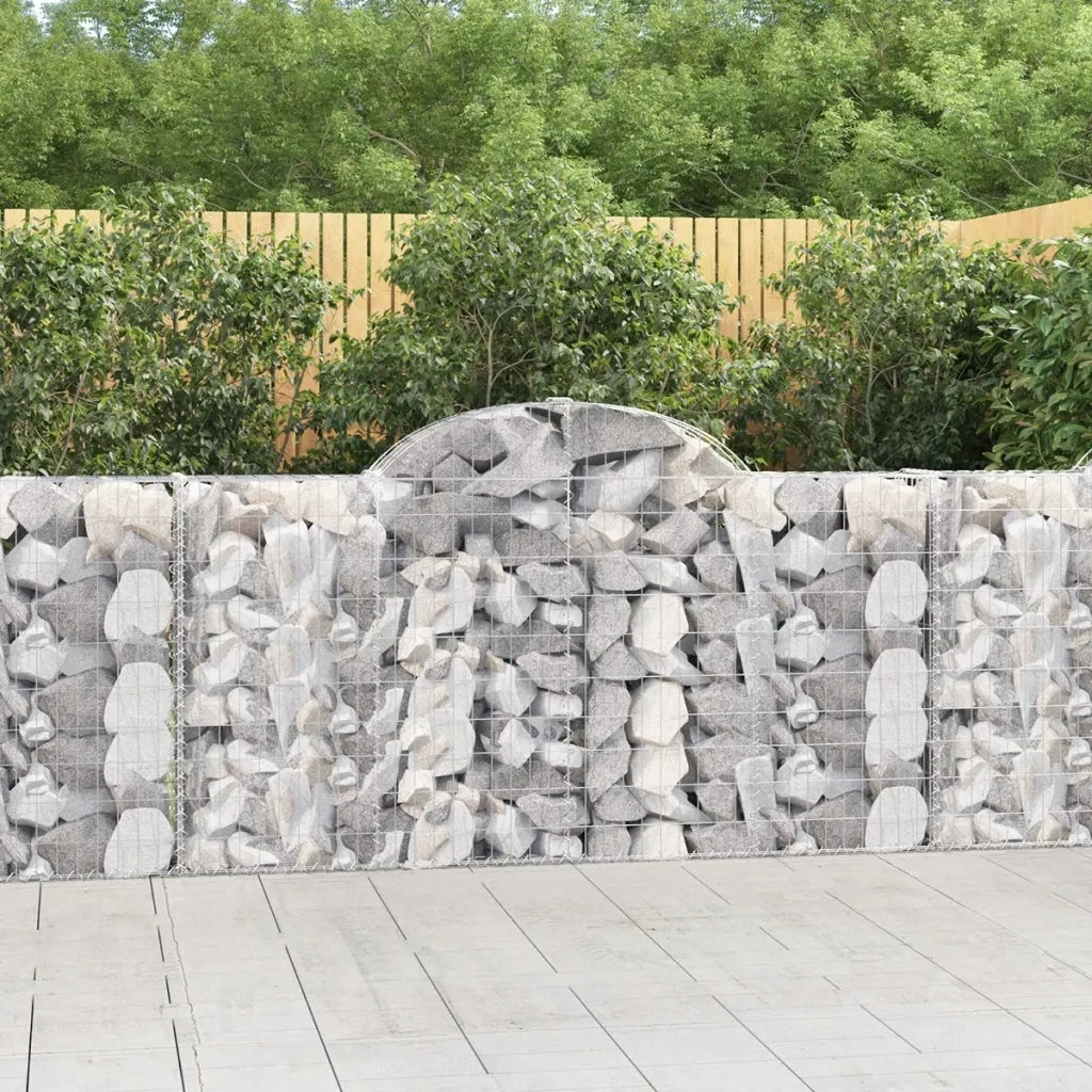 Cesti Gabbioni ad Arco 4 pz 200x30x100/120 cm Ferro Zincato 3146112