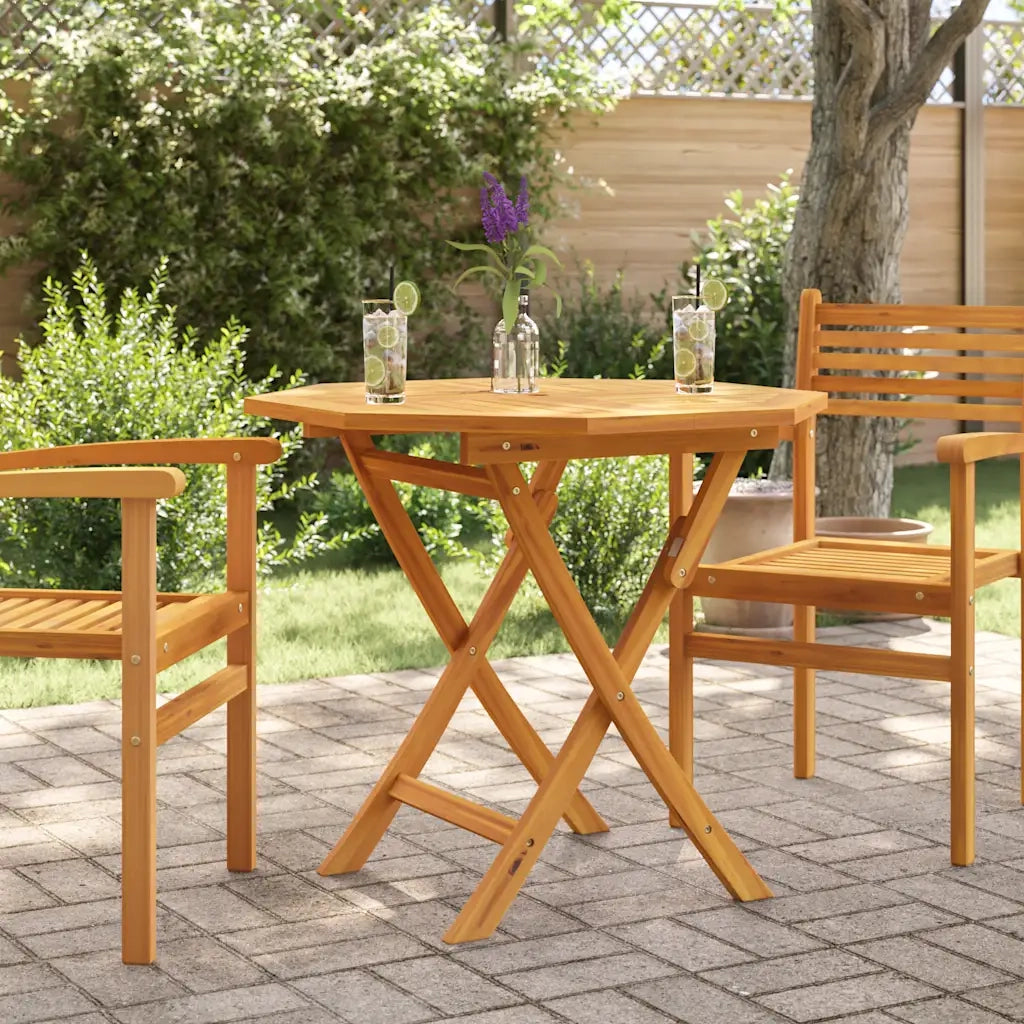 Tavolo da Giardino | Tavolino da esterno Pieghevole 85x85x76cm Legno Massello di Teak