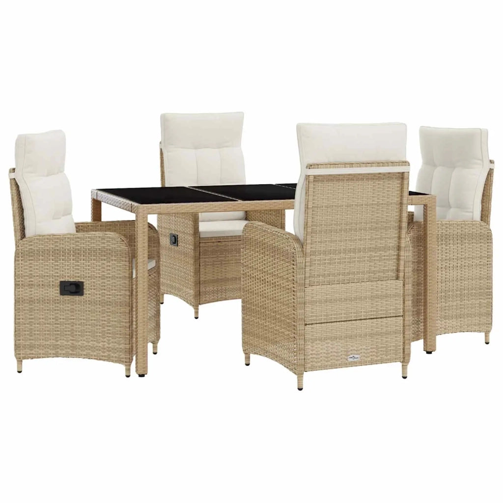 Set da pranzo per esterni 5 pcs Beige e Bianco Crema 3422340