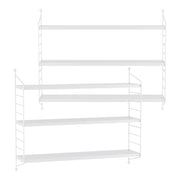 Set di 2 Scaffali da Parete Strängnäs a 3 Ripiani Regolabili  50 x 60 x 15 cm Acciaio Bianco [en.casa]