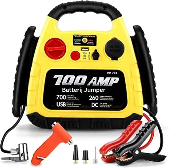 Pacchetto di avviamento con compressore - Avviamento per auto - Aiuto al lancio - Powerbank di avviamento