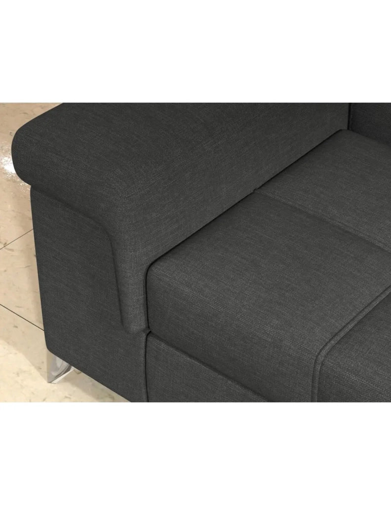 Divano angolare trasformabile PALAZZO 4 posti grigio scuro – angolo sinistro con 1 cuscino