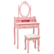 Set toeletta con sgabello 75 x 69 x 140 cm rosa 02_0006271