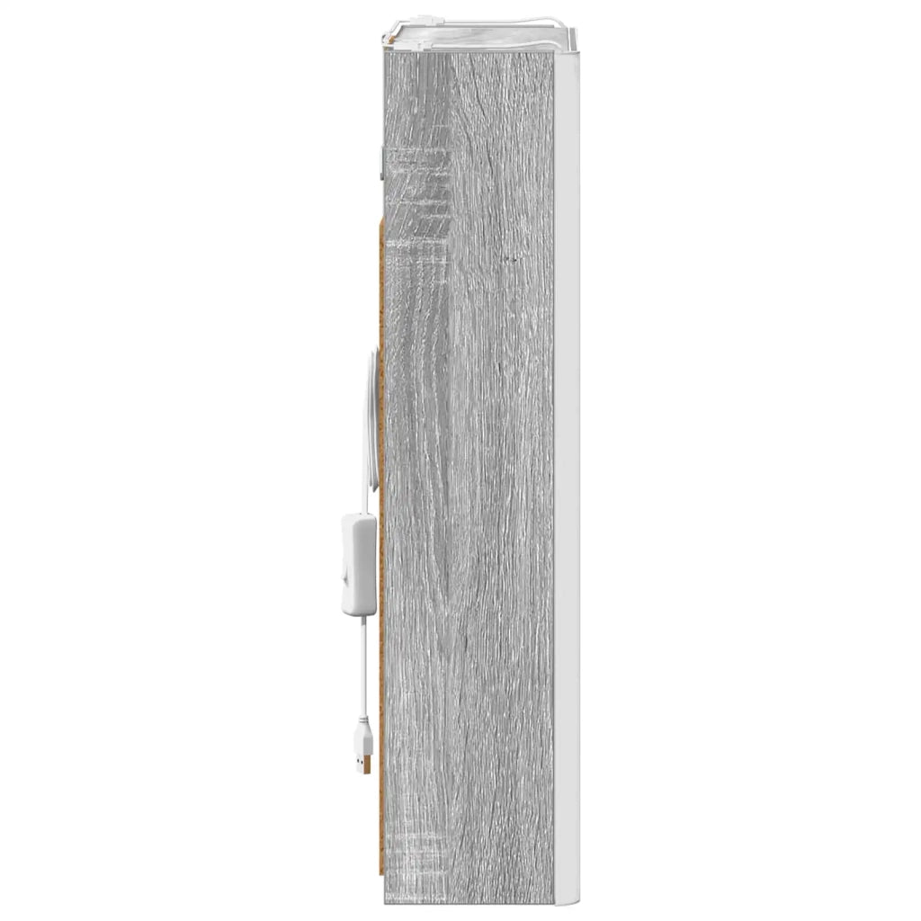 Mobiletto per specchio da bagno Grigio Sonoma 33 x 11,5 x 50 cm