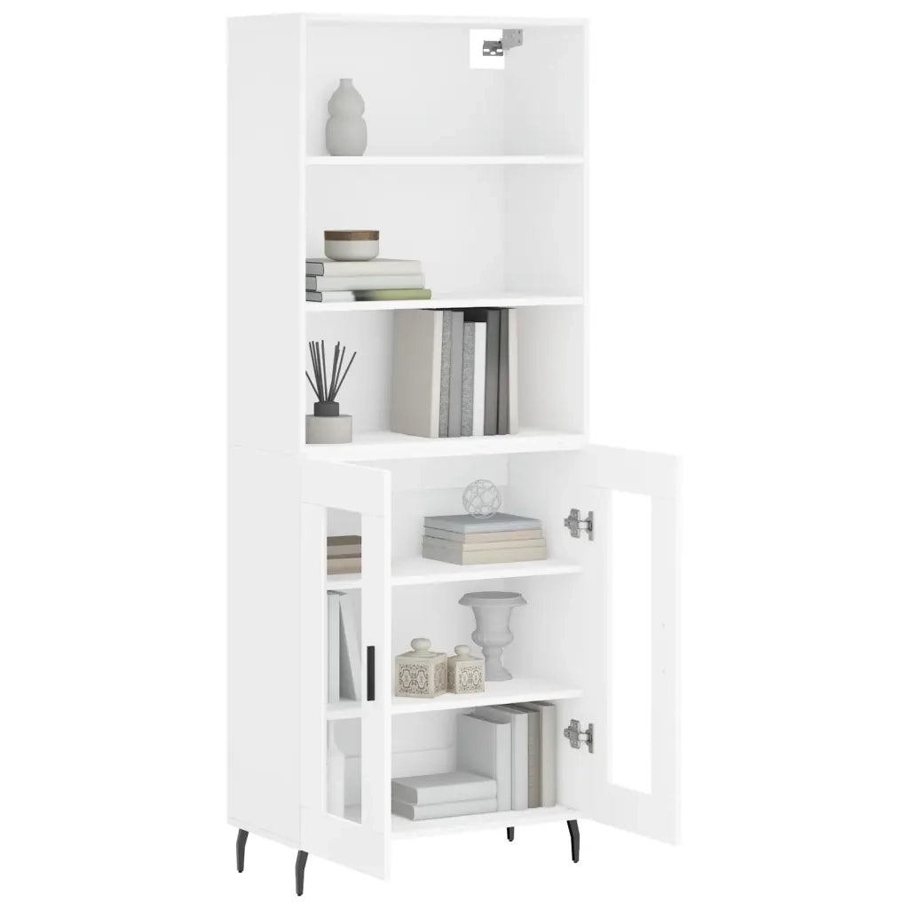 Credenza | Madia | Buffet da pranzo | Armadio da pranzo Bianca 69,5x34x180 cm in Legno Multistrato