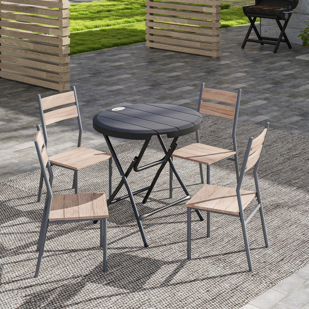 Tavolo da giardino rotondo per 4 persone ¨C zephmum ¨C HDPE e acciaio