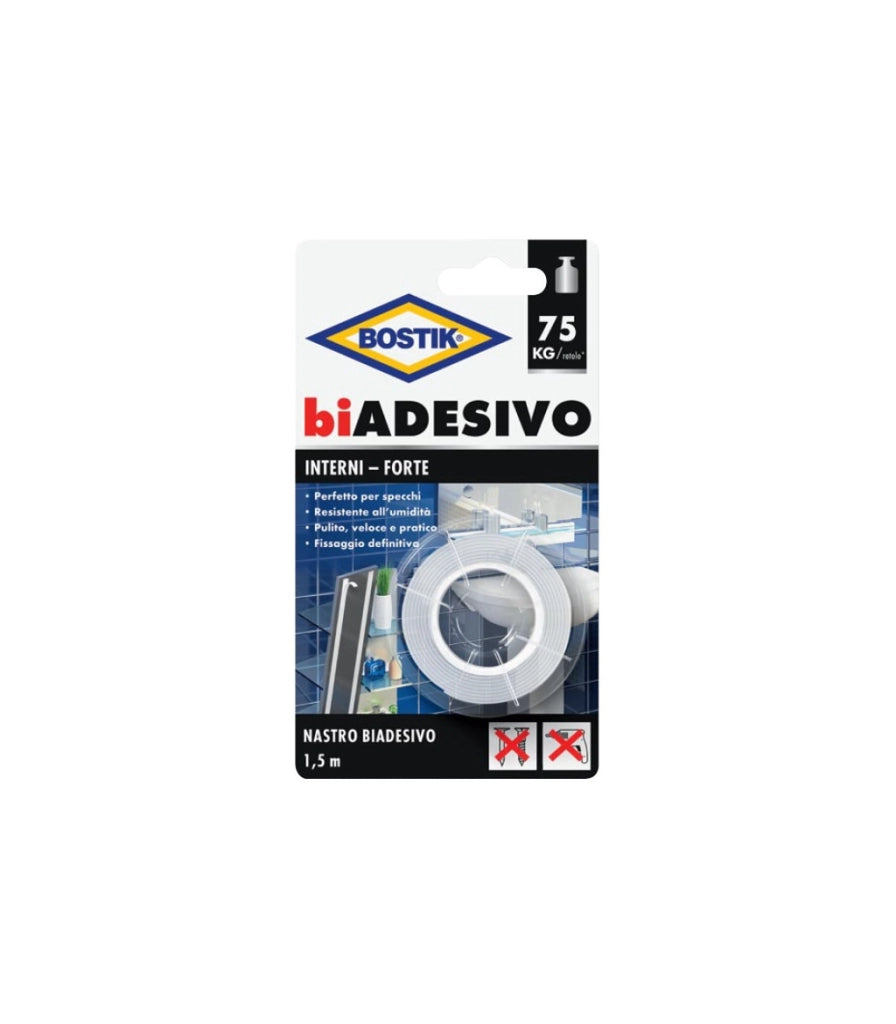 NASTRO BIADESIVO 'INTERNI' BOSTIK mm 19x1,5mt - BOSTIK