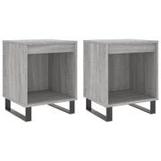 Set di 2 Comodini | Armadio da Notte | Mobiletto da notte Grigio Sonoma 40x35x50 cm in Legno Multistrato