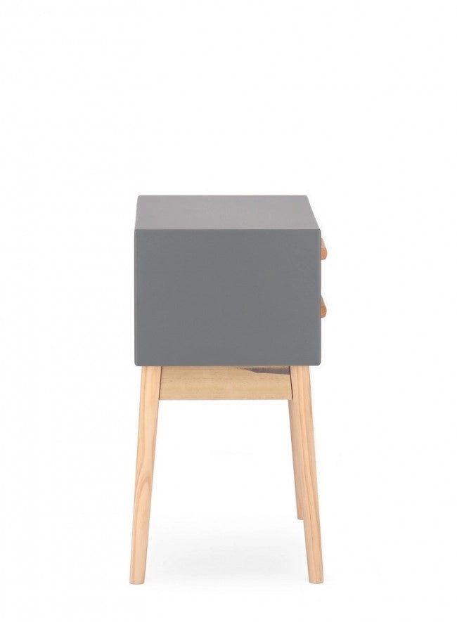 Cassettiera 2 Cassetti Legno Grigio Moderna da Interno - EXCEPTIONAL