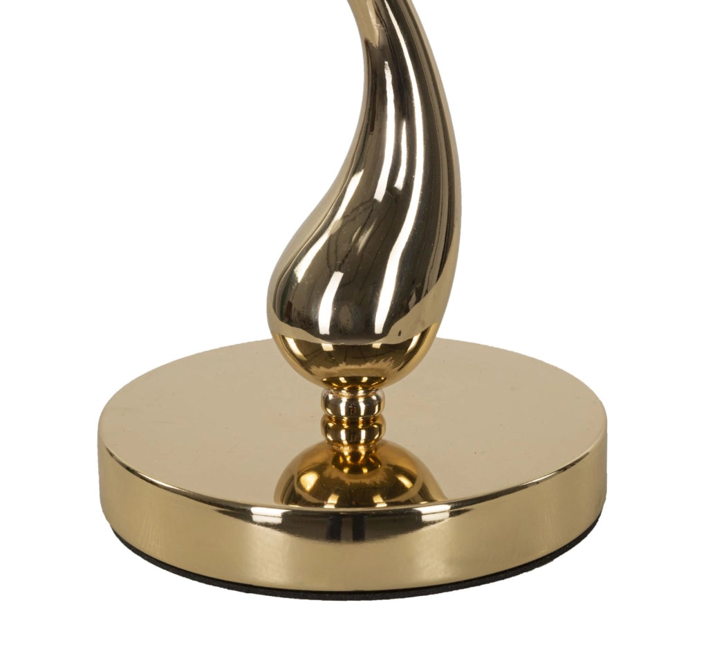 Lampada da Tavolo Cart Bianca Ø25x47 cm in Ferro e Plastica Oro e Bianco