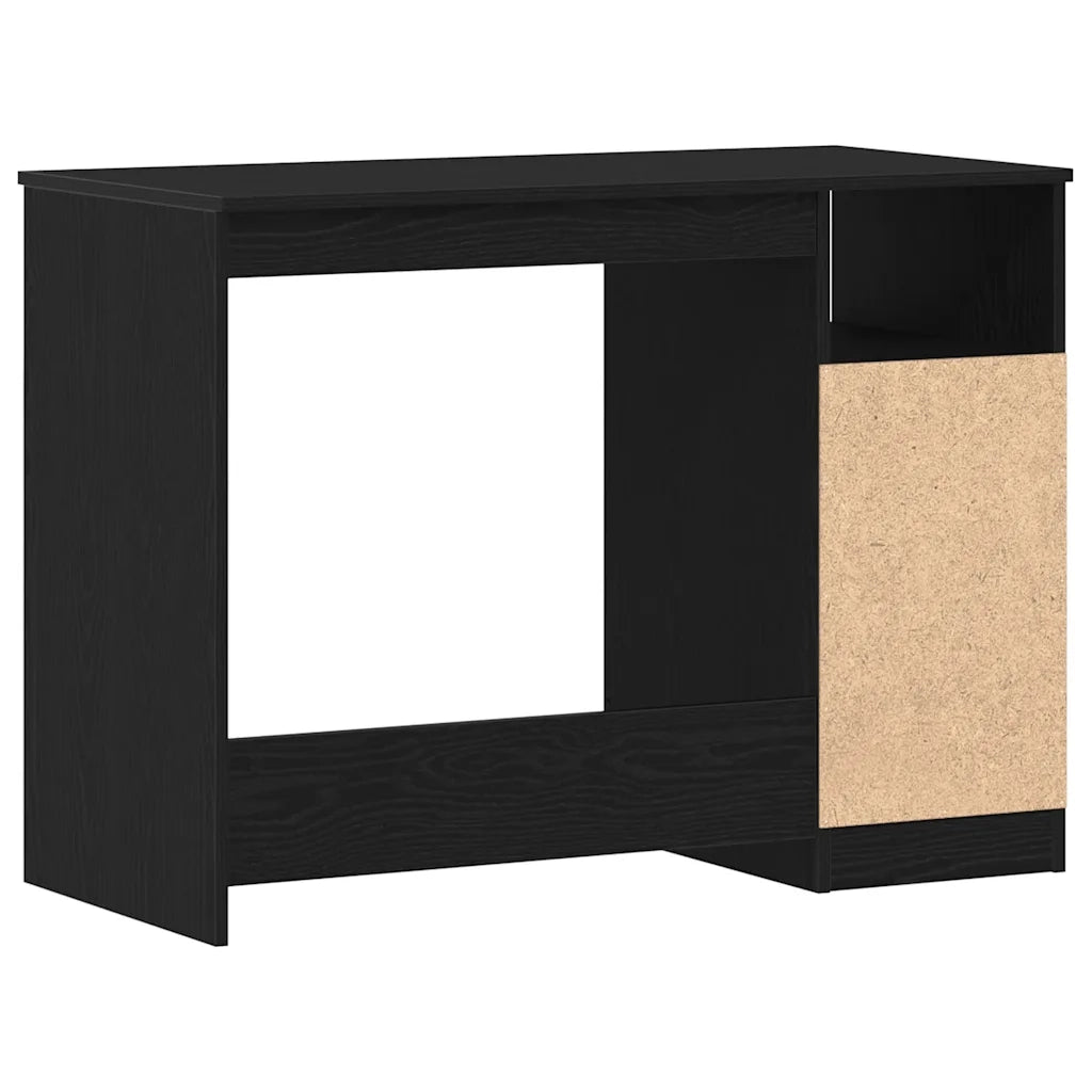 Scrivania | Tavolo da Ufficio Cassetti Rovere Nero 102x50x76 cm Legno Multistrato
