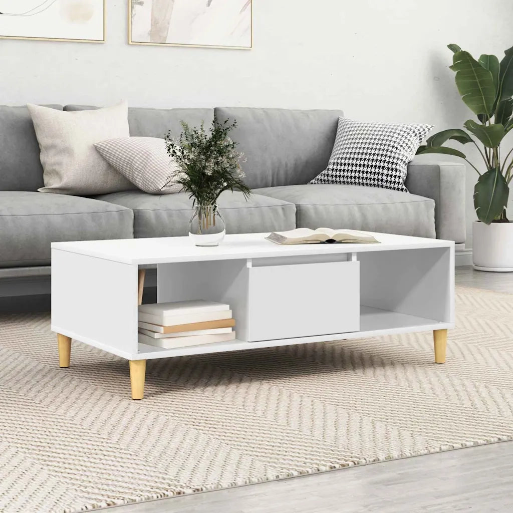 Tavolino da salotto | Tavolino da caff¨¨ | Tavolino da Soggiorno Bianco 102 x 55 x 35 cm Legno multistrato