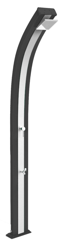 Doccia da Esterno Giardino Miscelatore e Lavapiedi Arkema Spring Fascia Inox Grigio Antracite