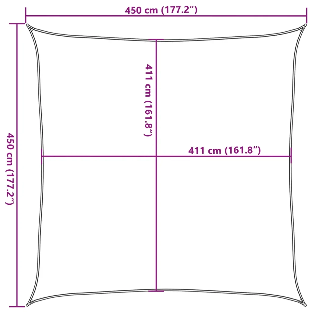 Vela Parasole Grigio Chiaro 4,5x4,5 m 100% Poliestere Oxford 4000404