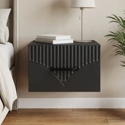 Mobiletto da notte a muro con cassetto Nero 34,5 x 33 x 20 cm 898937