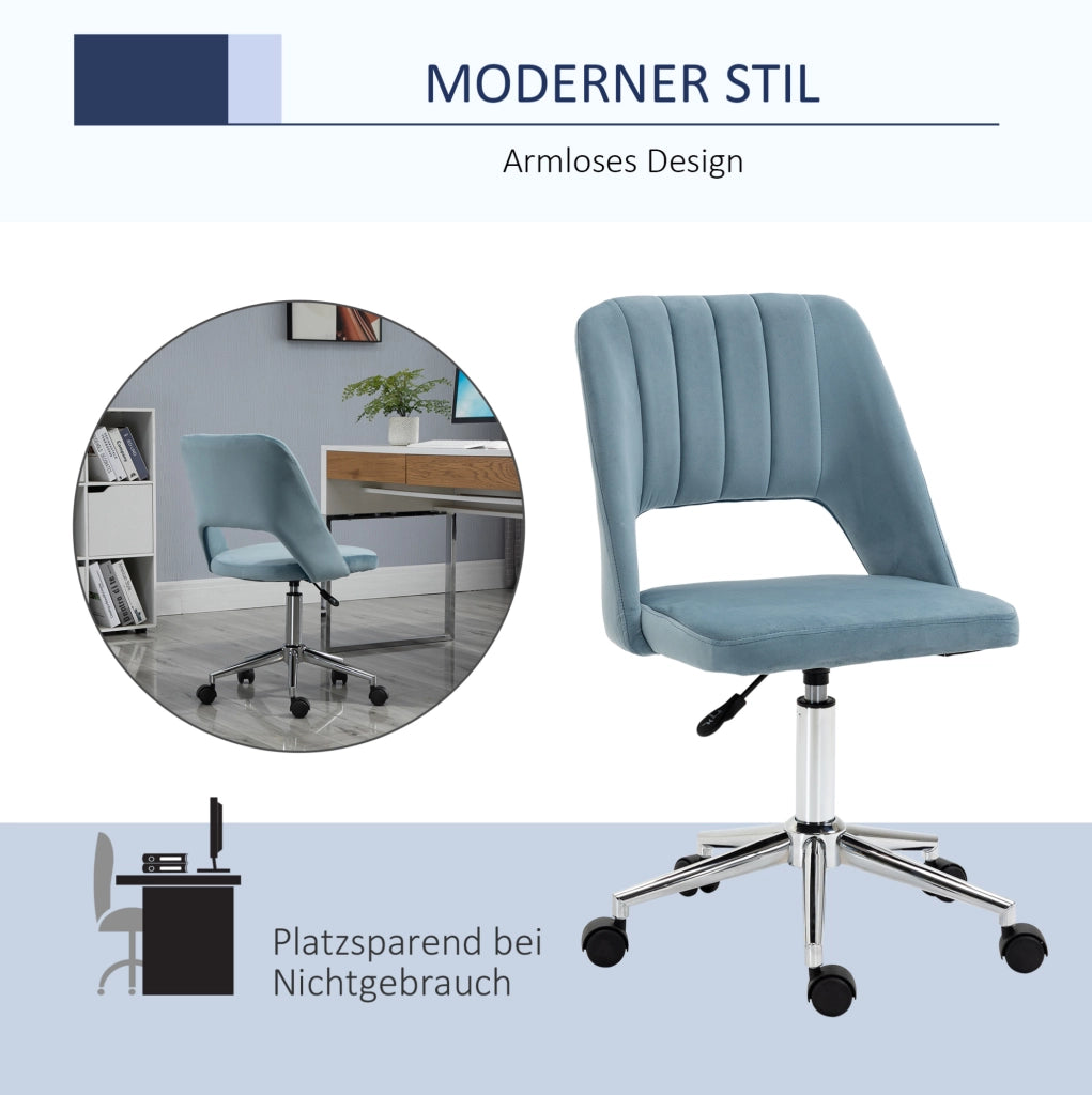 Sedia da ufficio ergonomica blu in poliestere, altezza regolabile