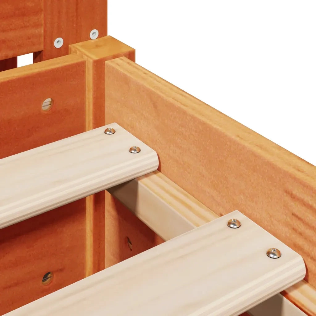 vidaXL Letto senza Materasso Marrone Cera 100x200 cm in Legno di Pino