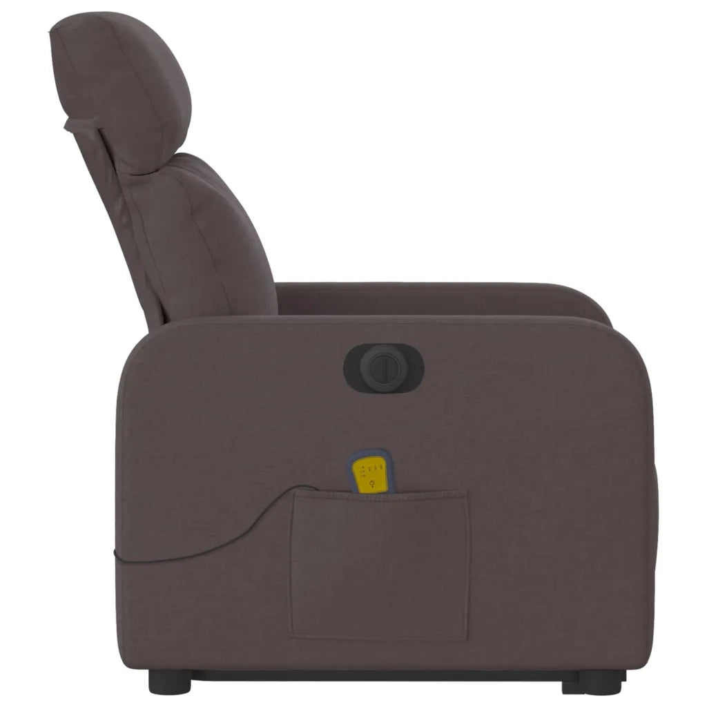 Poltrona Alzapersona Massaggio Elettrica Marrone Scuro Tessuto 3206731