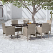 Set da Pranzo da Giardino 7 pz con Cuscini Beige e Nero cod mxl 41901