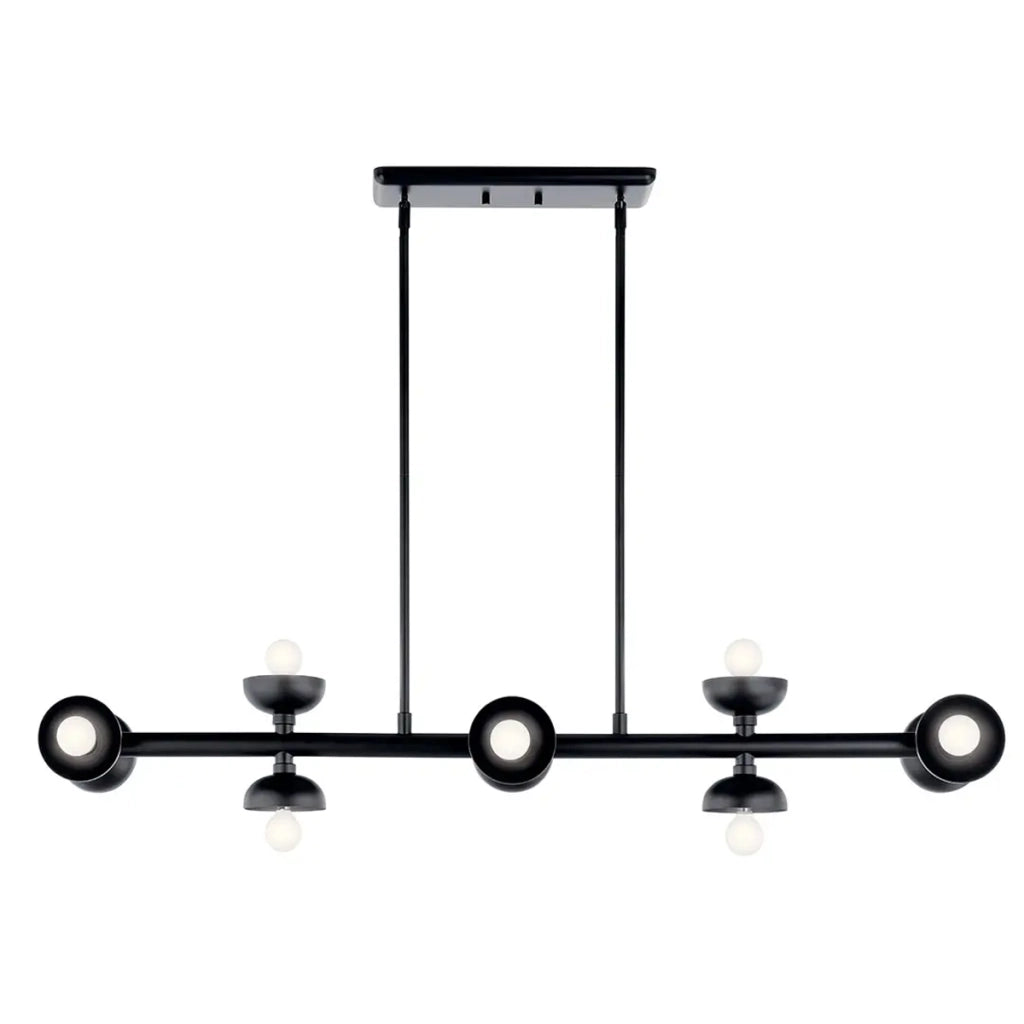 Lampada sospesa Palta loft nera 122cm 10xE14 Kichler
