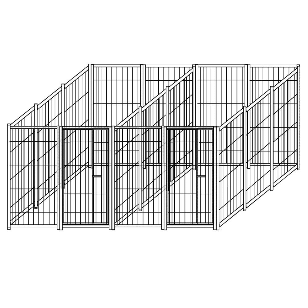 2 box per cani da esterno con zincatura a caldo ciascuno da 300x200x altezza 180 centimetri