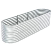 Fioriera rialzata per piante e fiori giardino 320 x 80 x 81 cm acciaio zincato argento 02_0001047