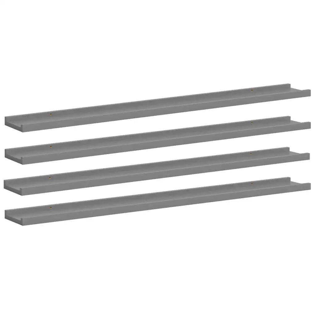 Mensole da Parete 4 pz Grigie 100x9x3 cm cod mxl 33362