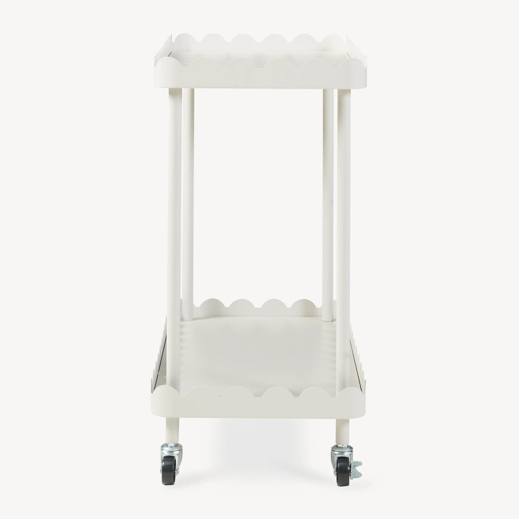 Carrello Portaoggetti Bolmanralu a 2 Ripiani e Rotelle 60 x 61 x 31 cm Struttura in Acciaio - Grigio [en.casa]