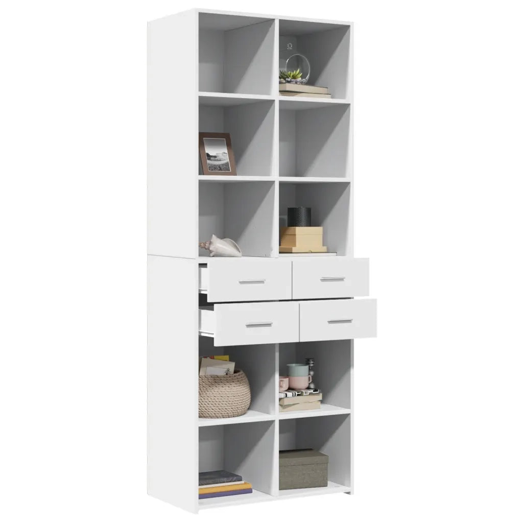 Credenza | Madia | Buffet da pranzo | Armadio da pranzo Bianca 70x42,5x185 cm in Legno Multistrato