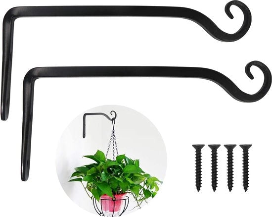 Sostegno per piante hanger per fiori chiodo per parete per fiori supporto per parete 25 cm per appendere vasi per piante casette per uccelli lanterne sonaglio per vento candeliere da parete - 2 pezzi