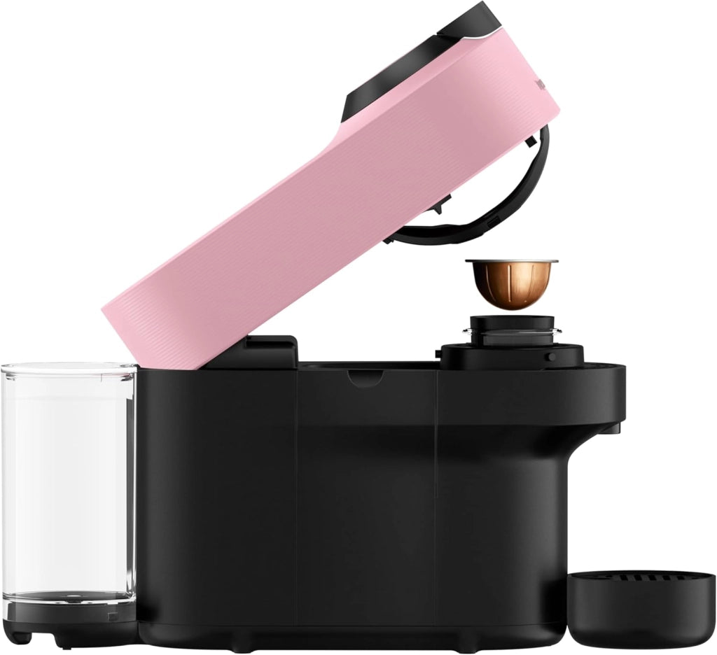 Nespresso De'Longhi Macchina Da Caffè A Capsule Vertuo Pop ENV90.P, Funzione Cold Brew, 4 Dimensioni Di Tazza, Connettività Bluetooth E WLAN, Pacchetto Di Benvenuto, Rosa