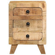 vidaXL Comodino 37x32x50 cm in Legno Massello di Mango Grezzo