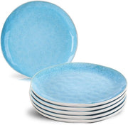Set di piatti da bordo 6 x 20 cm, fatta a mano in ceramica - Collezione Lumera (blu)