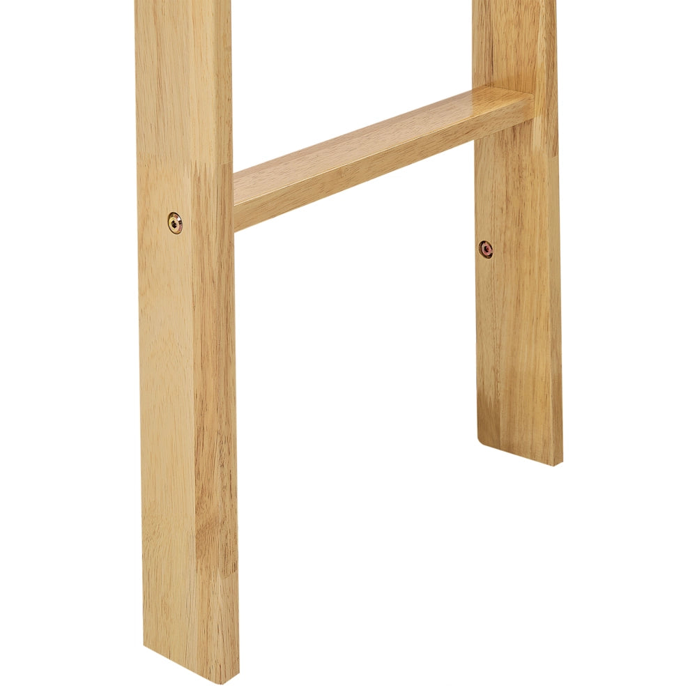 Letto singolo alto per bambini in legno di caucciù con rete a doghe in marrone chiaro 90 x 200 cm cameretta