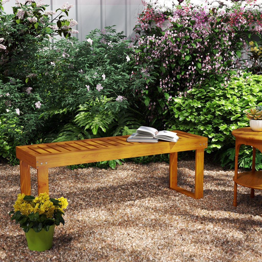 Panchina da giardino in legno 2 posti ¨C zephmum ¨C 120x34x43 cm