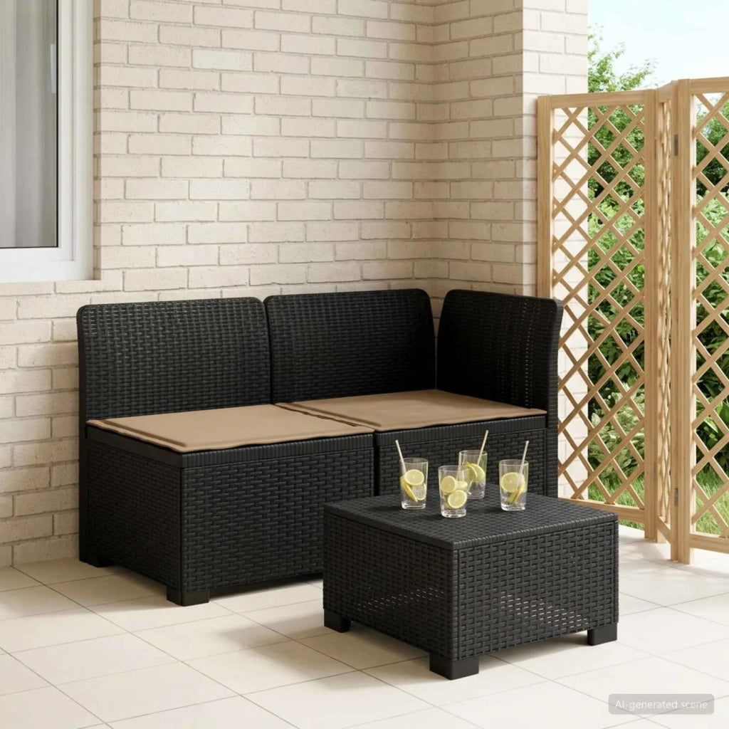 Divano da Giardino a 2 Posti con Cuscini Aspetto Rattan PP 8011926