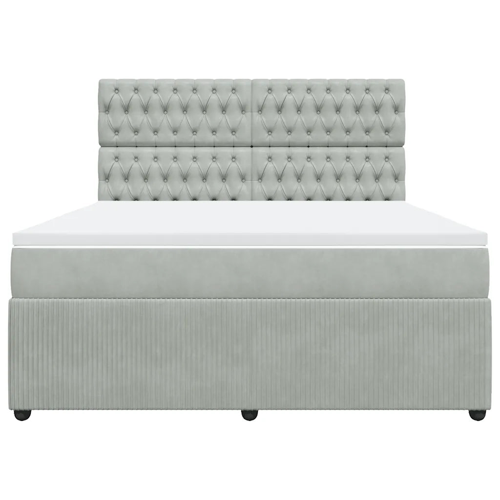 Giroletto a Molle con Materasso Grigio Chiaro 180x200cm Velluto 3294712