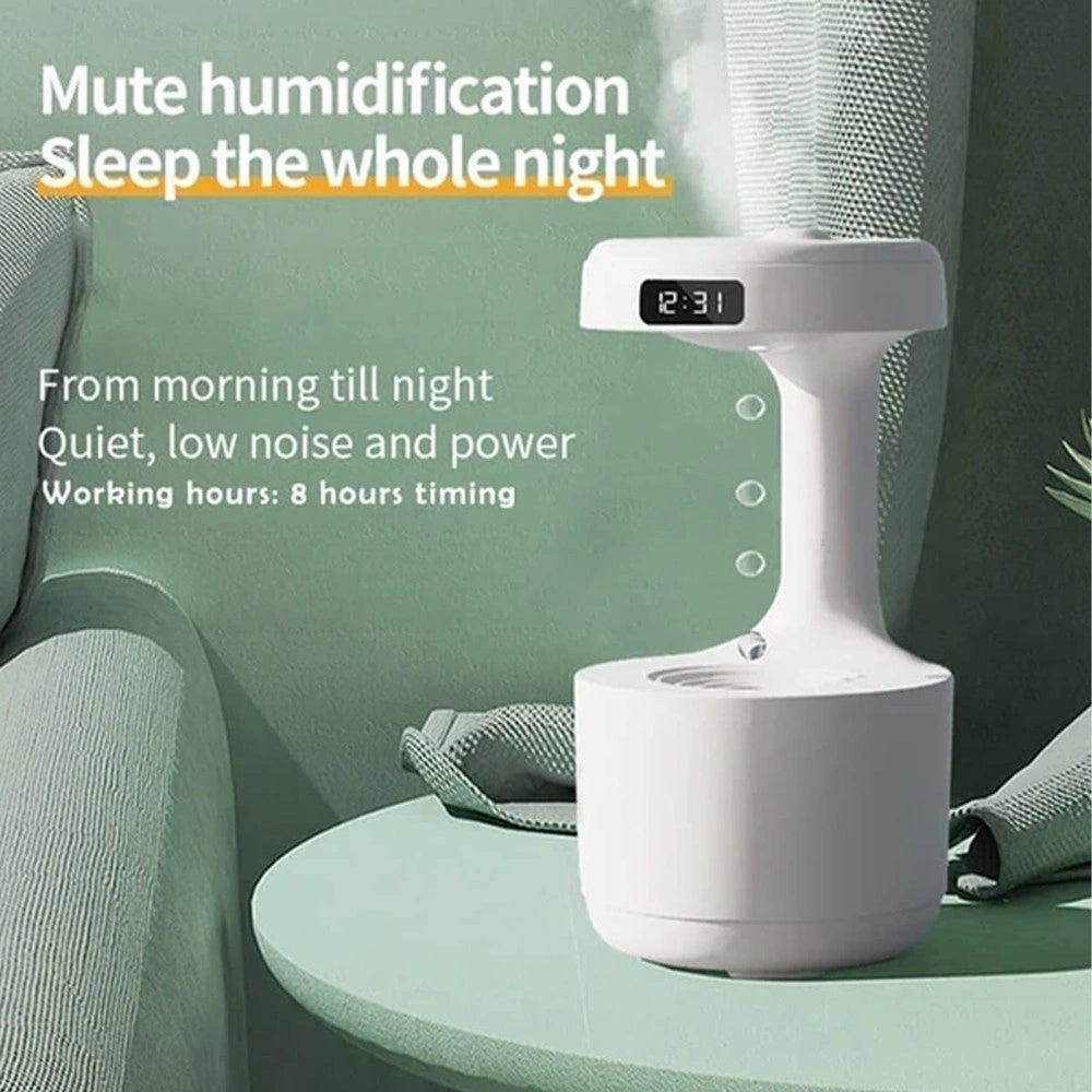 Trade Shop - Umidificatore Aria Antigravità Diffusore Aromi Goccia Acqua Orologio Aromaterapia -