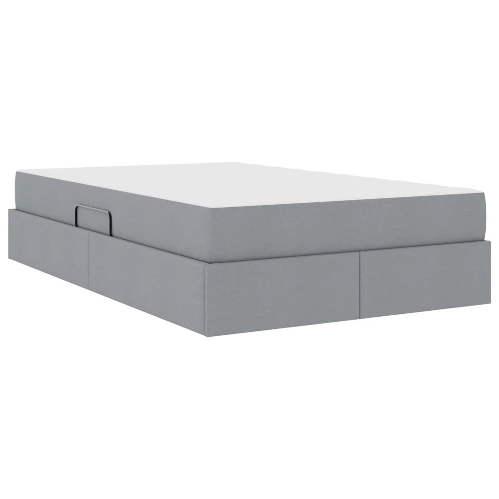 Letto con contenitore e materasso Grigio chiaro 120 x 190 cm
