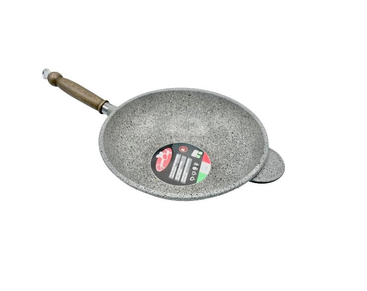 Padella Wok saltapasta antiaderente in alluminio manico smontabile 28 cm
