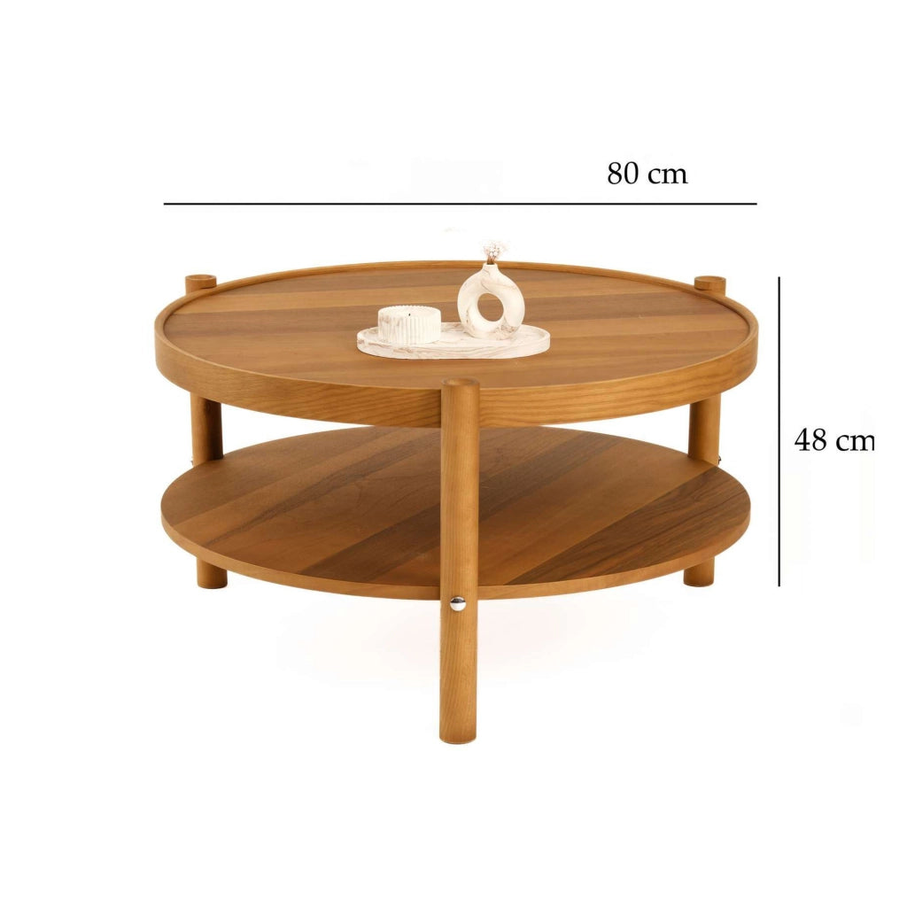 Gildone, Tavolino da Salotto un Vano, 80x80x48h cm Marrone Noce