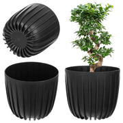 Vaso da fiori KADAX, Vaso da fiori, Rotondo, 20 cm, Plastica, Nero